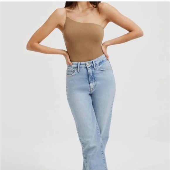 Good American Pecan‎ One Shoulder Bodysuit Size 1 Small NWT Asymmetric - Picture 1 of 7